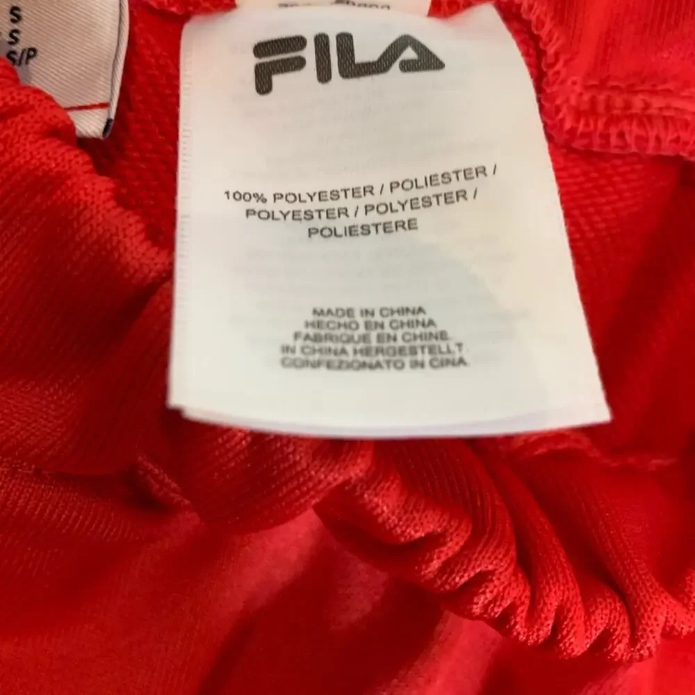 FILA NEW NWT Violeta Red and Yellow Retro Style Mini Skirt Womens Size Small
